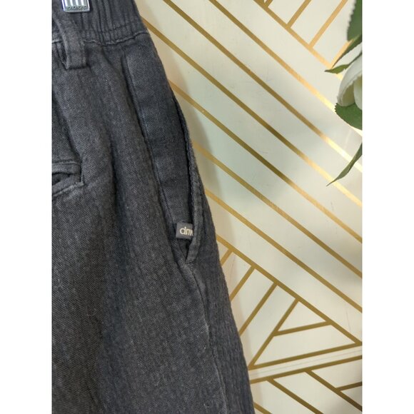 Zara Men's Lounge Pants Crinkle Weave BLACK Elastic Waist Pockets CROP LRG READ - Picture 7 of 9